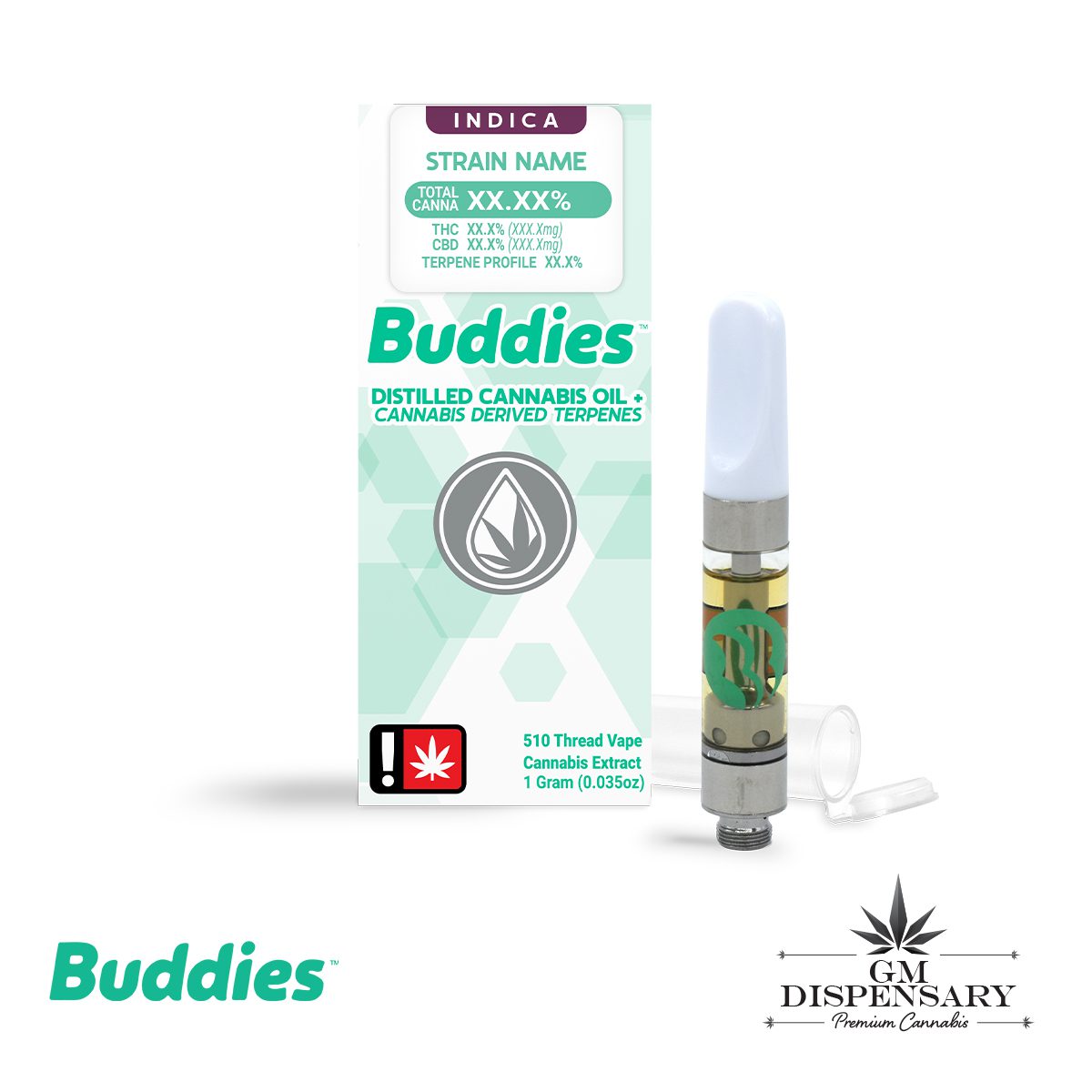 Buddies Brand Distillate Cartridge - Blue Steel 1:1 1g