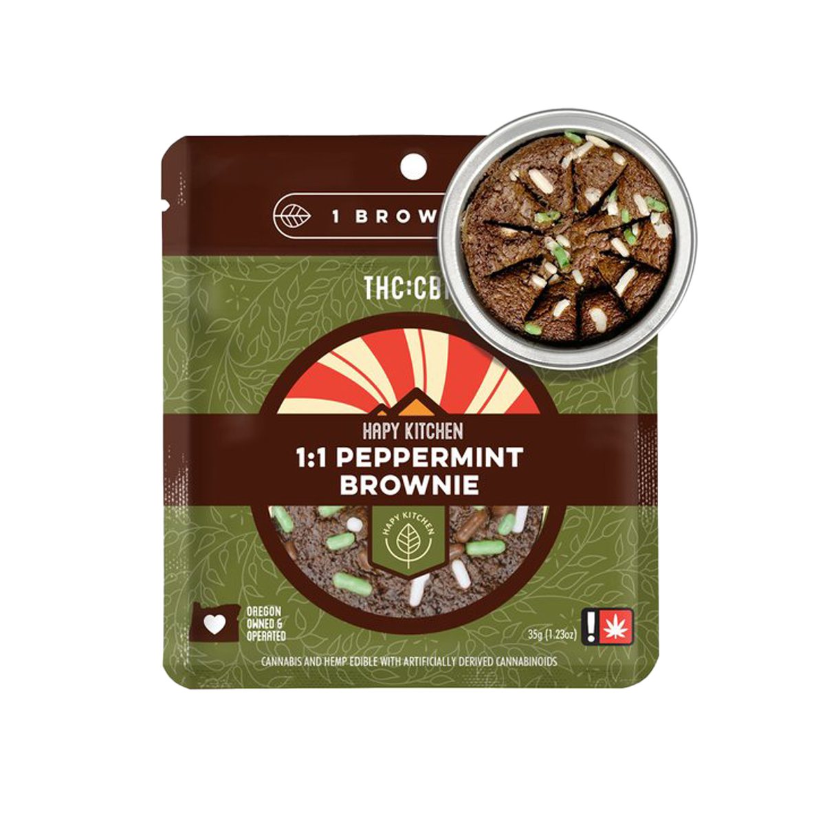 Hapy Kitchen - Single 1:1 THC/CBN Peppermint Brownie
