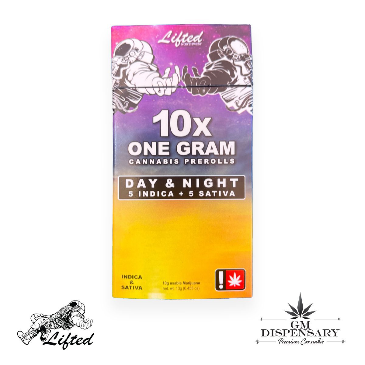 Lifted NW Pre-Roll 10 Pack - Day and Night - Jack Herer/Purple Dragon