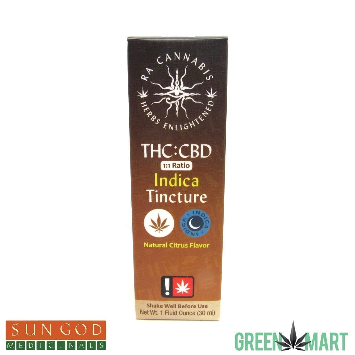 Sun God Ra 1:1 Indica THC:CBD Tincture