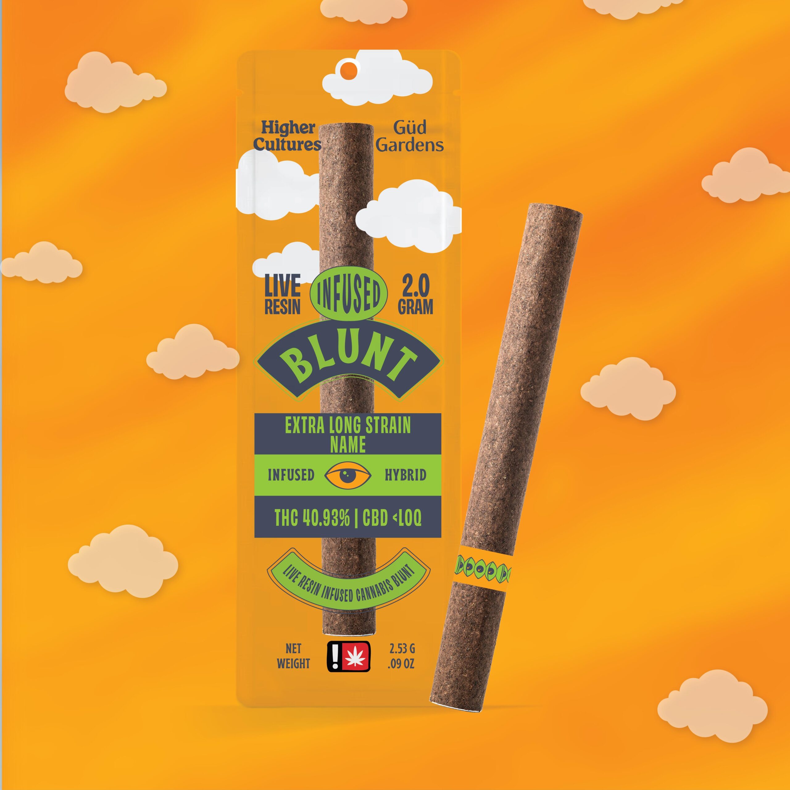 Higher Cultures - 2.5g Infused Live Resin Blunts - Countree Grammer