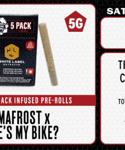 WLE Infused 1g Pre-Roll 5 pack - Permafrost x Where's My Bike?