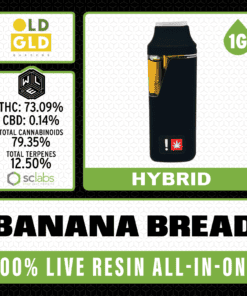 White Label Extracts 1g Live Resin Cartridge - Banana Bread