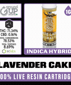 White Label Extracts 1g Live Resin Cartridge - Lavender Cake
