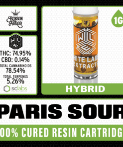 White Label Extracts 1g Cured Resin Cartridge - Paris Sour