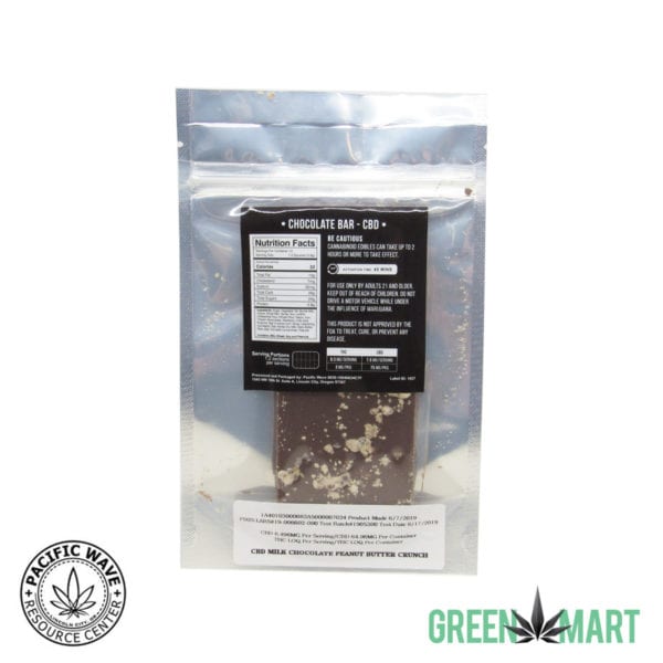 Pacific Wave Edibles CBD Chocolate Bar - Peanut Butter Crunch