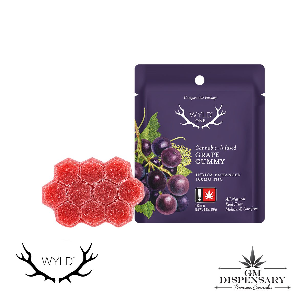 Wyld One - Grape Indica Enhanced Single Gummy