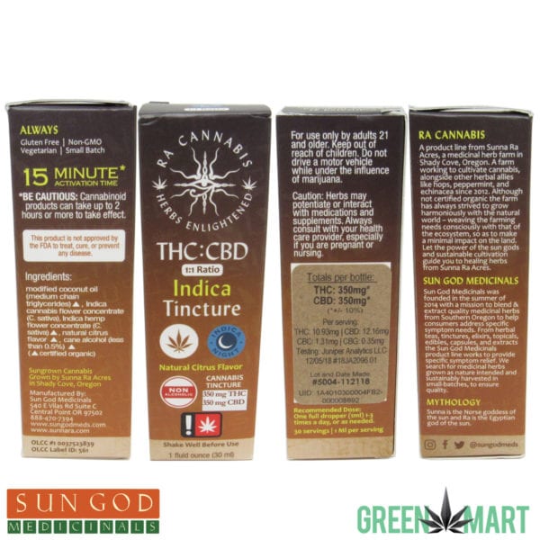 Ra Cannabis OnetoOne THC CBD Indica