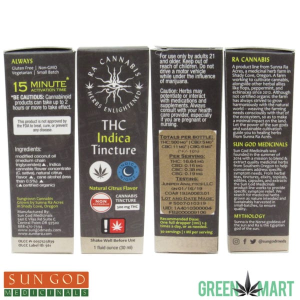 Ra Cannabis THC Indica Tinc