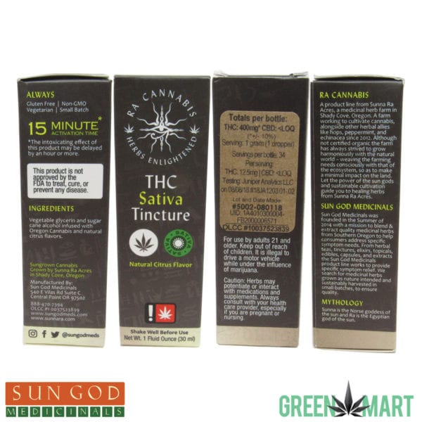 Ra Cannabis THC Sativa Tincture