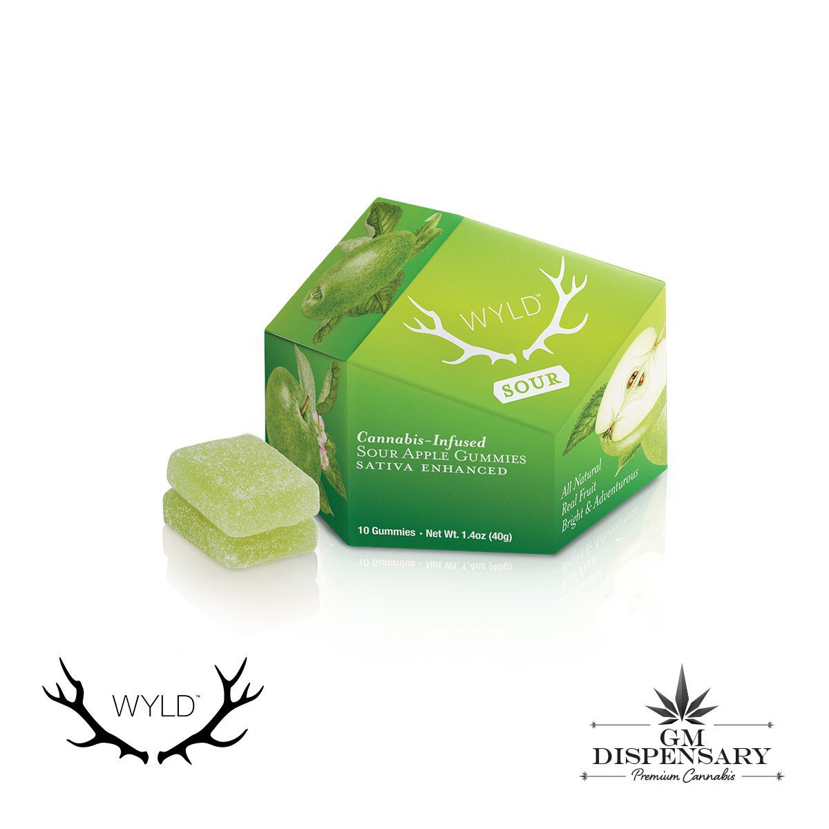 Wyld - Sour Apple THC Sativa Enhanced Gummies