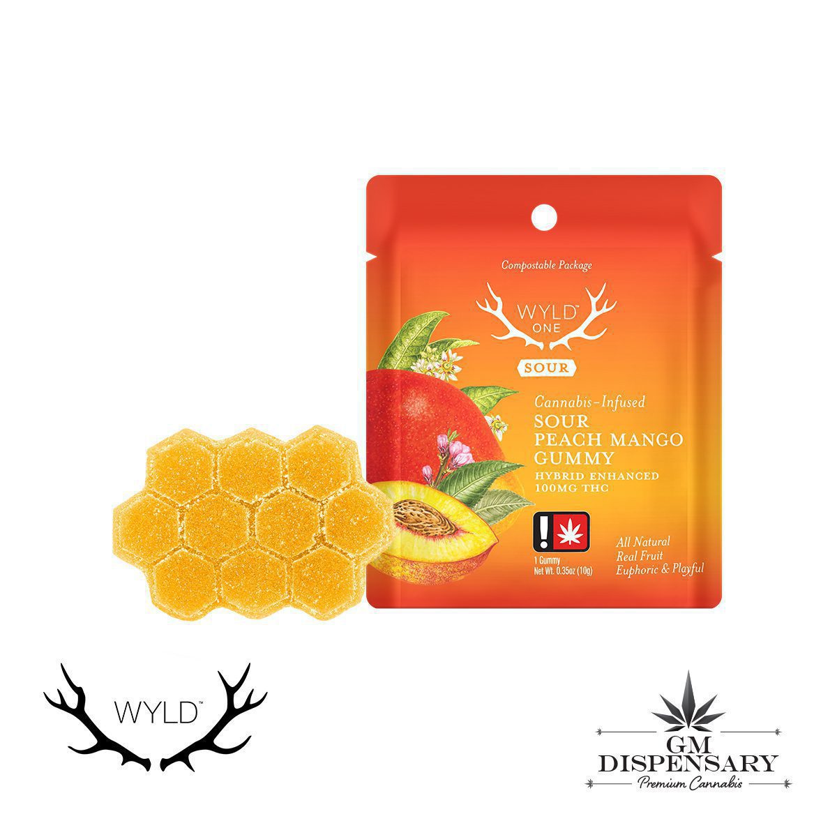 Wyld One - Sour Peach Mango Hybrid Enhanced Single Gummy