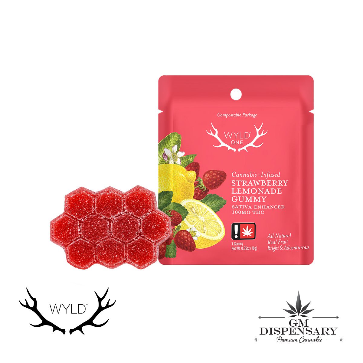 Wyld One - Strawberry Lemonade Sativa Enhanced Single Gummy