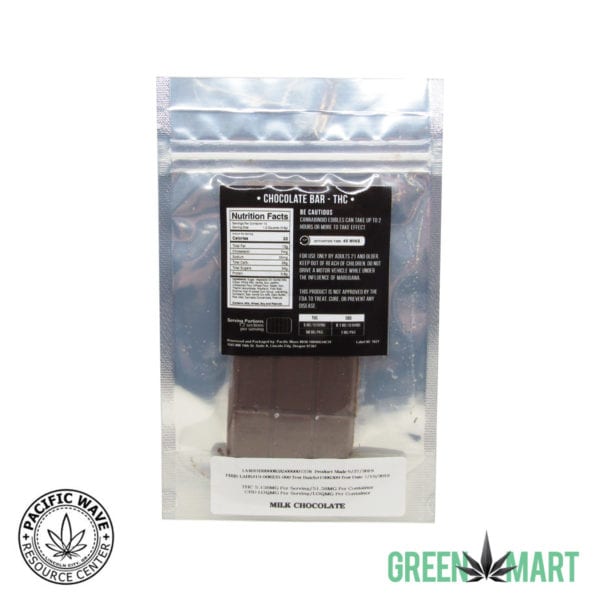 Pacific Wave Edibles THC Chocolate Bar - Milk Chocolate