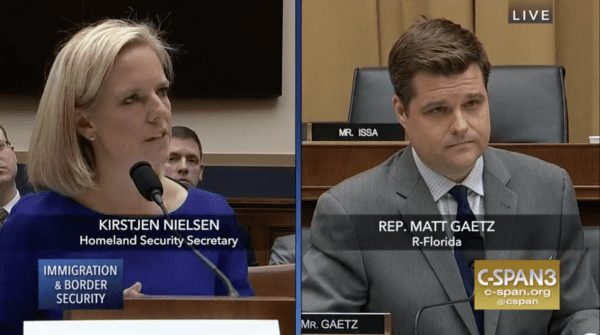 Homeland Security Secretary Kirstjen Nielsen Rep. Matt Gaetz