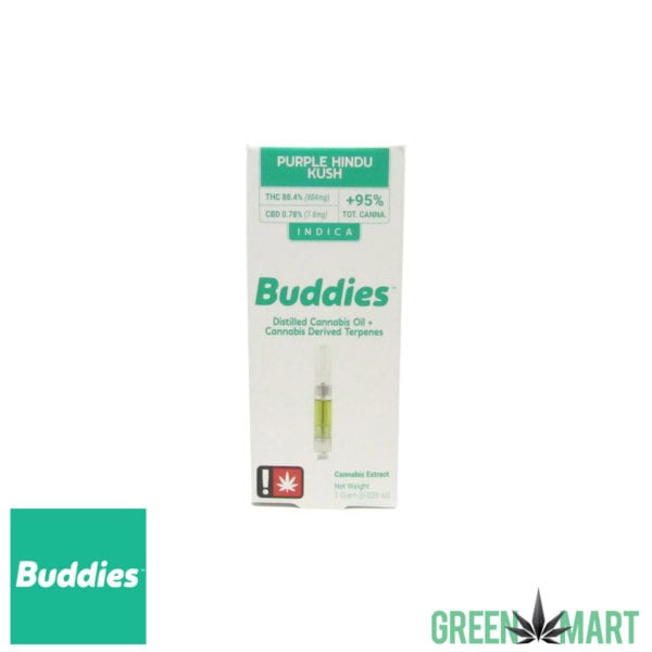 Buddies Brand Distillate Cartridge - Purple Hindu Kush 1g