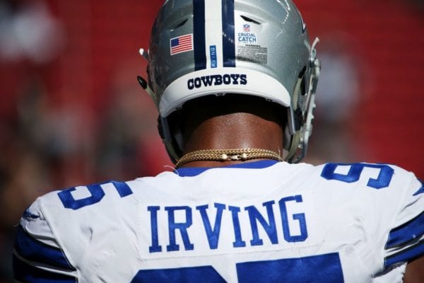 Andy Jacobsohn/Staff Photographer Dallas Cowboys defensive tackle David Irving (95) warming up before a National Football League game between the Dallas Cowboys and the San Francisco 49ers at Levi's Stadium in Santa Clara, California Sunday October 22, 2017. (Andy Jacobsohn/The Dallas Morning News)