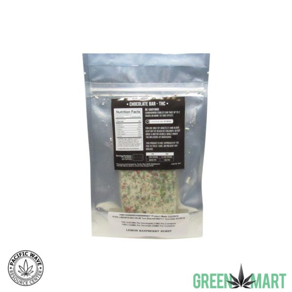 Pacific Wave Edibles THC Chocolate Bar - Lemon Raspberry Burst
