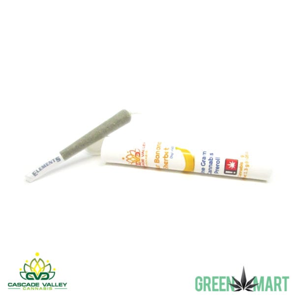 Cascade Valley Cannabis 1g Pre-roll - Sour Banana Sherbert