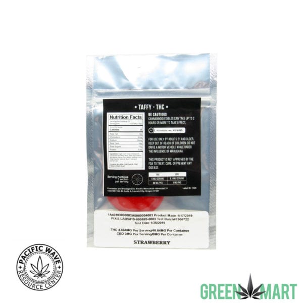 PACIFIC WAVE EDIBLES - THC TAFFY- Strawberry