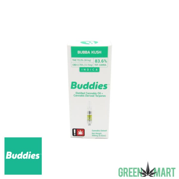 Buddies Distillate Cartridge - Bubba Kush Half Gram