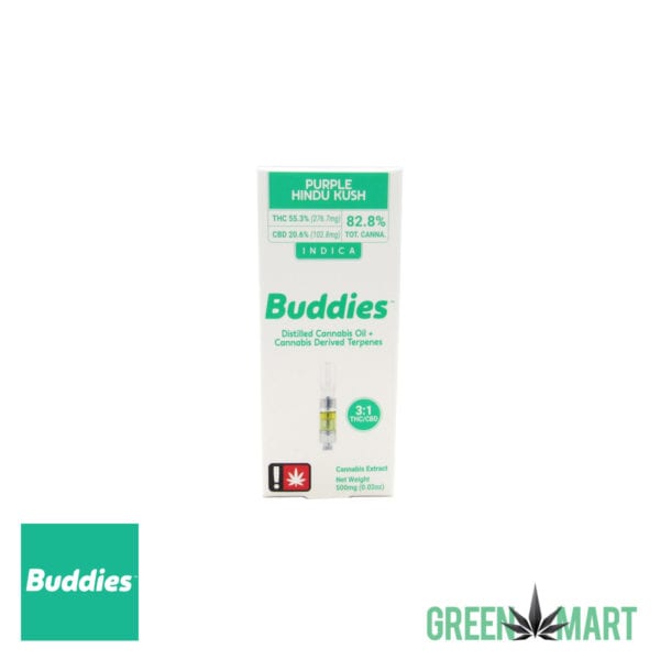 Buddies Distillate Cartridge - Purple Hindu Kush Full Gram