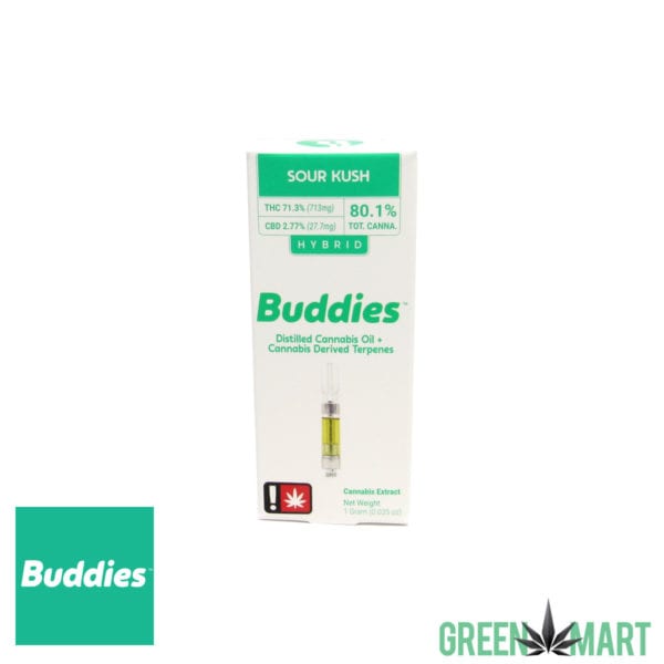 Buddies Distillate Cartridges - Sour Kush Full Gram