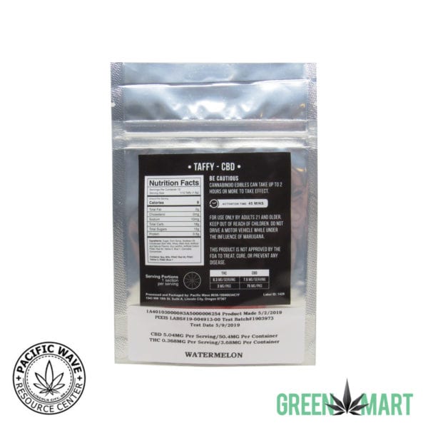 Pacific Wave Edibles CBD Taffy - Watermelon