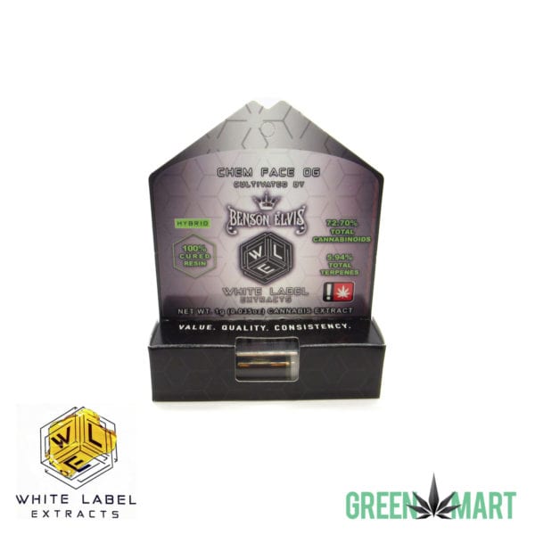 White Label Extracts Cured Resin Cartridge - Chem Face OG 1g