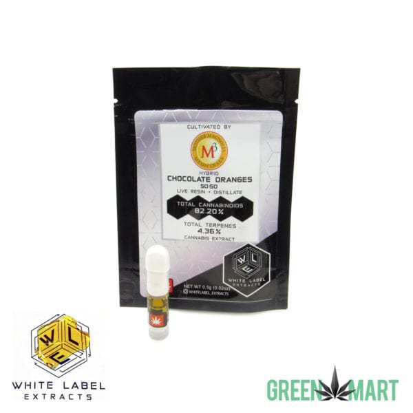 White Label Extracts Live Resin Distillate Cartridge - Chocolate Oranges Half Gram