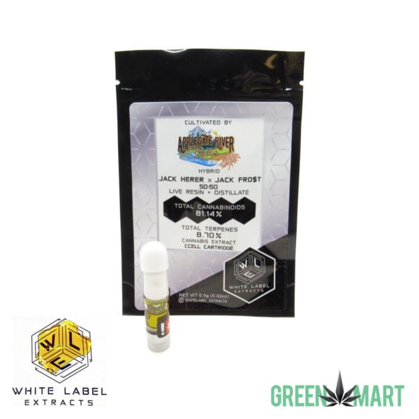 White Label Extracts Cured Resin Cartridge - Jack Herer x Jack Frost Half Gram 1g