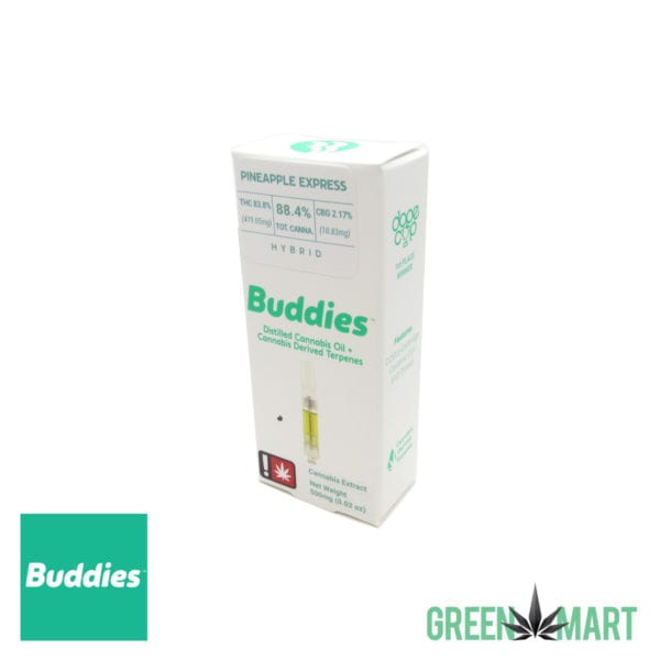 Buddies Brand Distillate Cartridge - Pineapple Express Half Gram