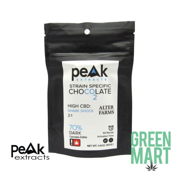 Peak Extracts CBD Dark Chocolate Bar - Shark ShockPeak Extracts CBD Dark Chocolate Bar - Shark Shock