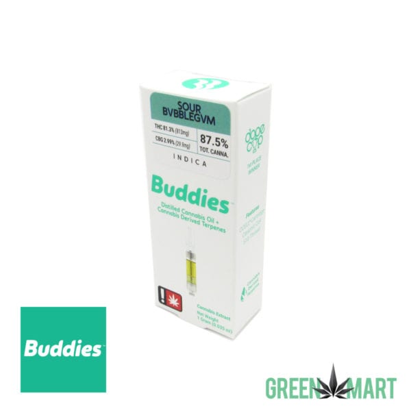 Buddies Distillate Cartridge - Sour Bubblegvm