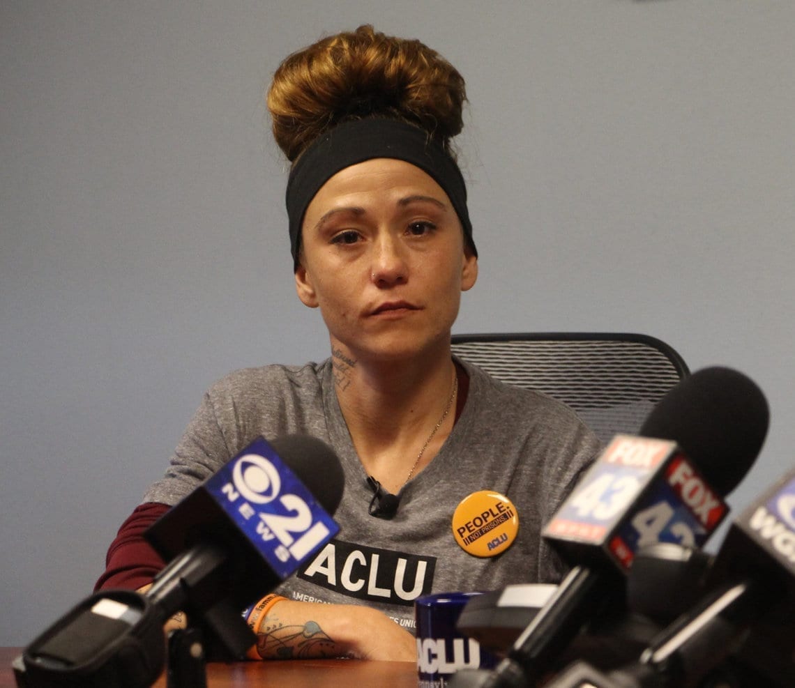 Melissa Gass is a plaintiff in a lawsuit by the ACLU of Pennsylvania against the Lebanon County district court over its decision to bar people on probation and parole from using legal medical marijuana. COURTESY OF ACLU OF PENNSYLVANIA