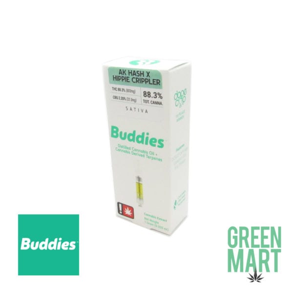 Buddies Distillate Cartrides - AK Hash x Hippie Crippler