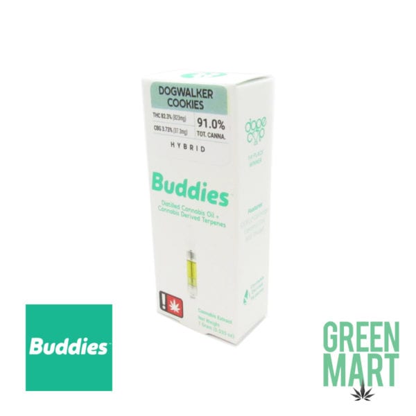 Buddies Distillate Cartridges - Dogwalker Cookies 1g