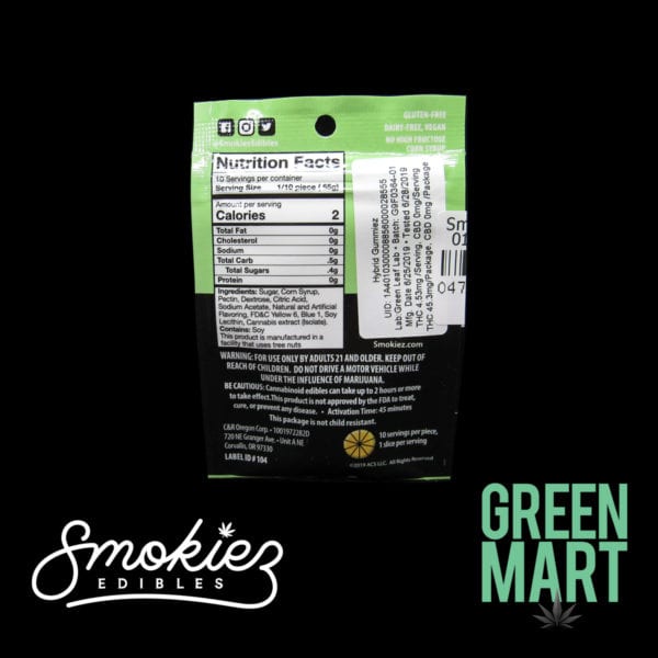 Smokiez Edibles - Apple Gummies Single Back