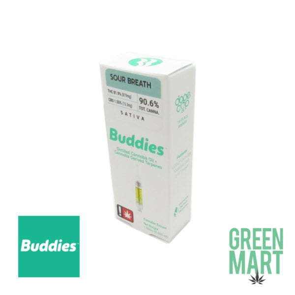 Buddies Distillate Cartrides - Sour Breath 1g