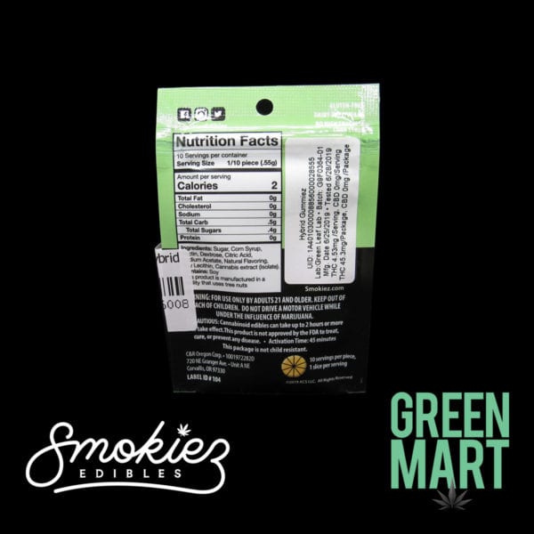 Smokiez Edibles - Sour Grapefruit Gummies Single Back