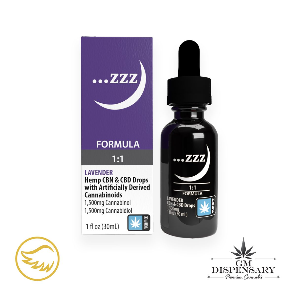 Angel Wings - 1:1 CBN:CBD Lavender Flavored Tincture 1500mg