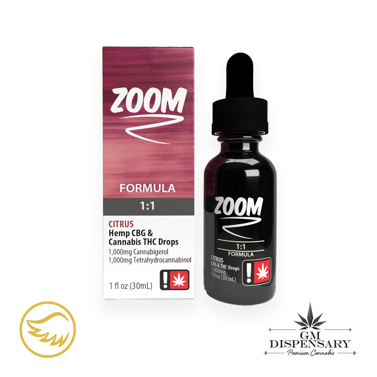 Angel Wings - ZOOM 1:1 THC/CBG Citrus Flavored Tincture 1000mg