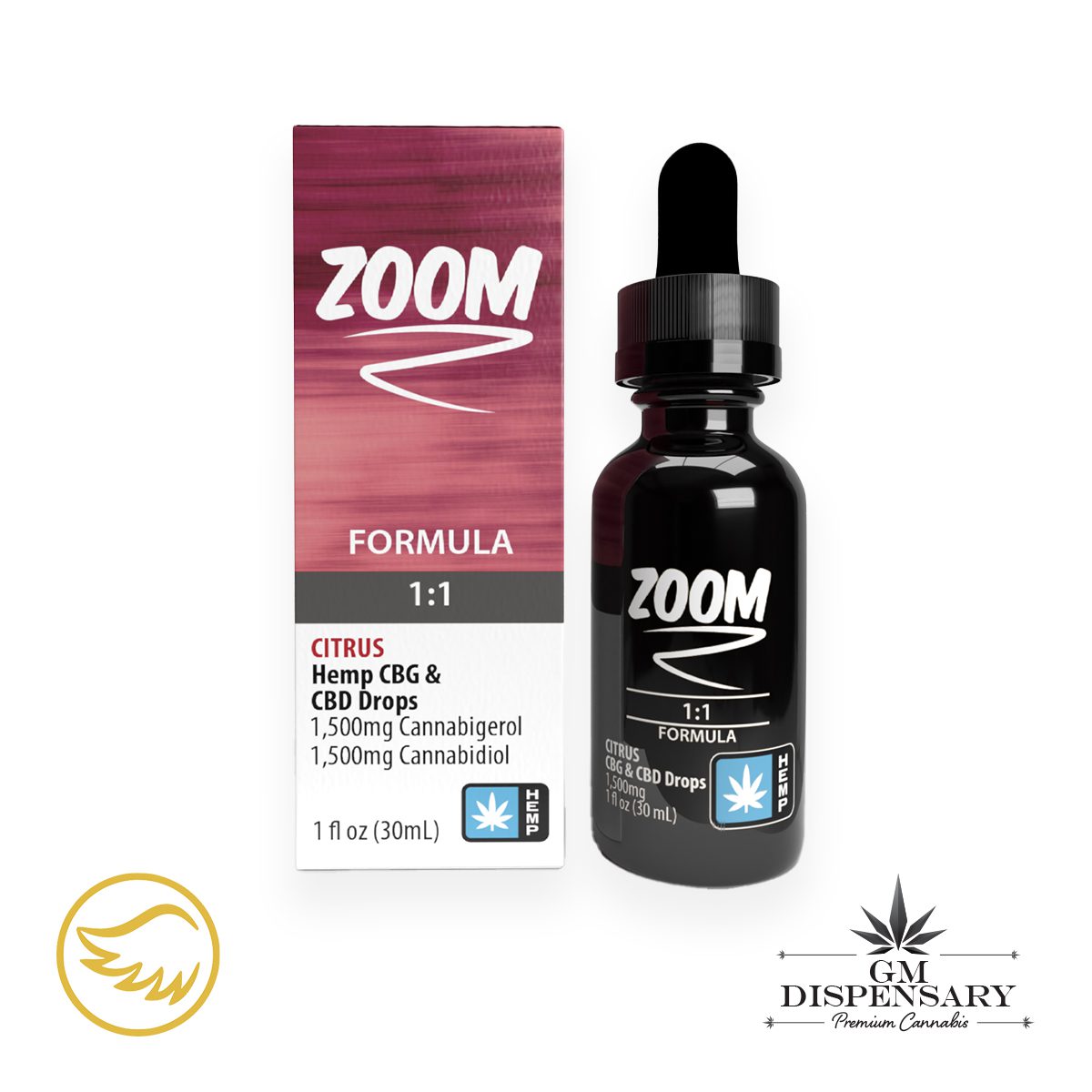 Angel Wings - ZOOM 1:1 CBD/CBG Citrus Flavored Tincture 1500mg
