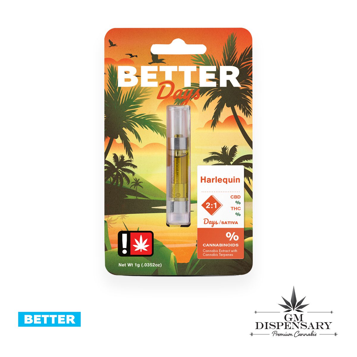 Better - Days 2:1 CBD Harlequin Cart 1g
