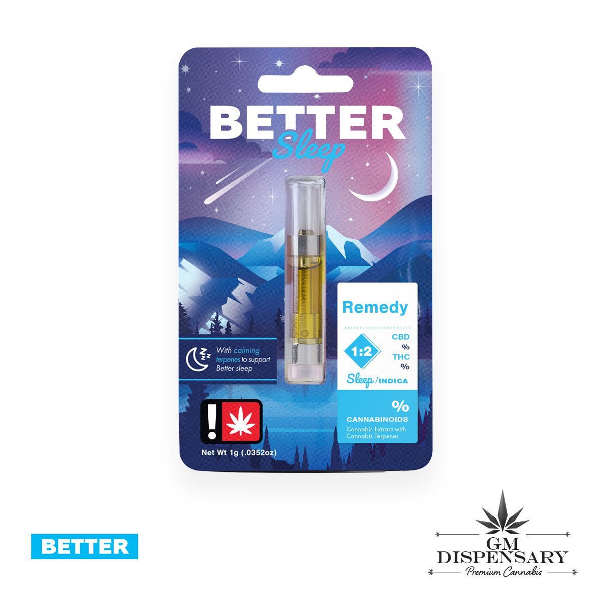 Better - Sleep 1:2 CBD Remedy Cart 1g