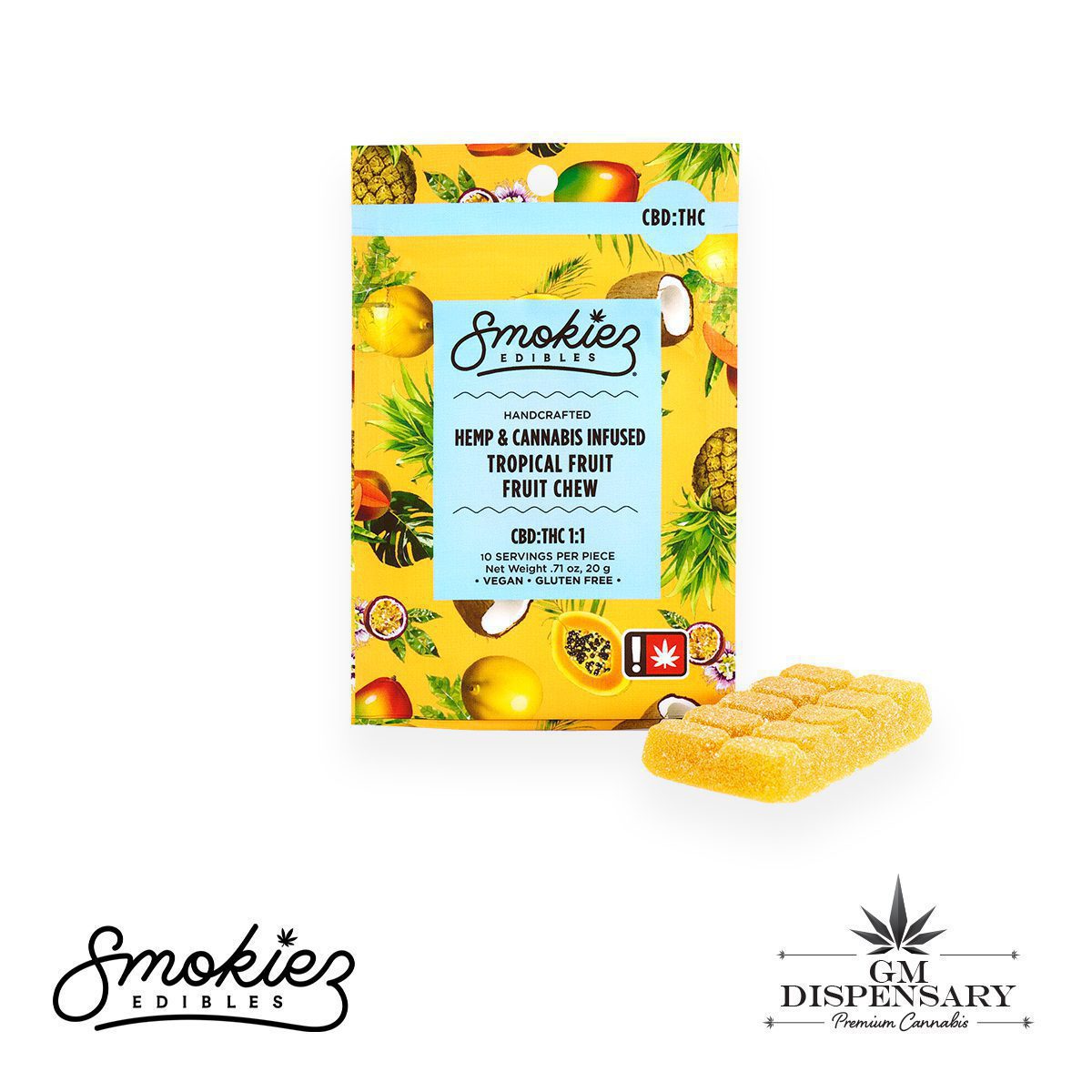 Smokiez Singles - Sweet Tropical 100mg THC/CBD Gummy