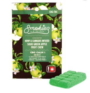 Smokiez Singles - Sour Green Apple 100mg THC/CBG Gummy