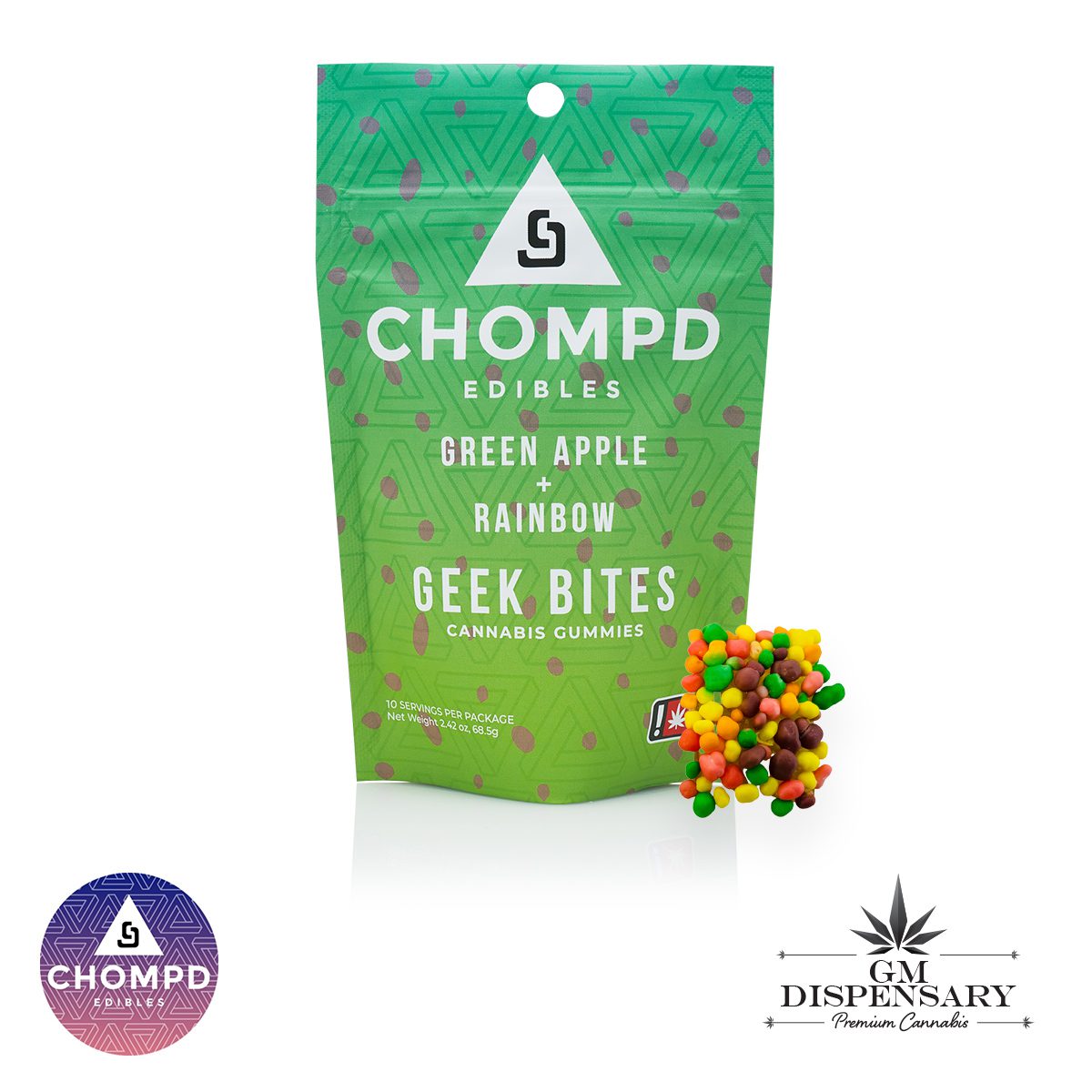 CHOMPD Edibles - Green Apple Rainbow Geek Bites