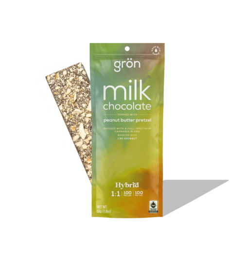 Gron Chocolate - Milk Chocolate PB Pretzel 1:1 CBD/THC Bar