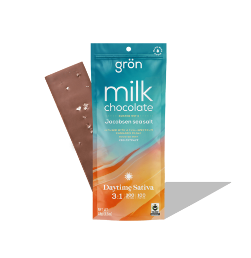 Gron Chocolate - Milk Chocolate Sea Salt 3:1 CBG/THC Bar